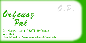 orfeusz pal business card